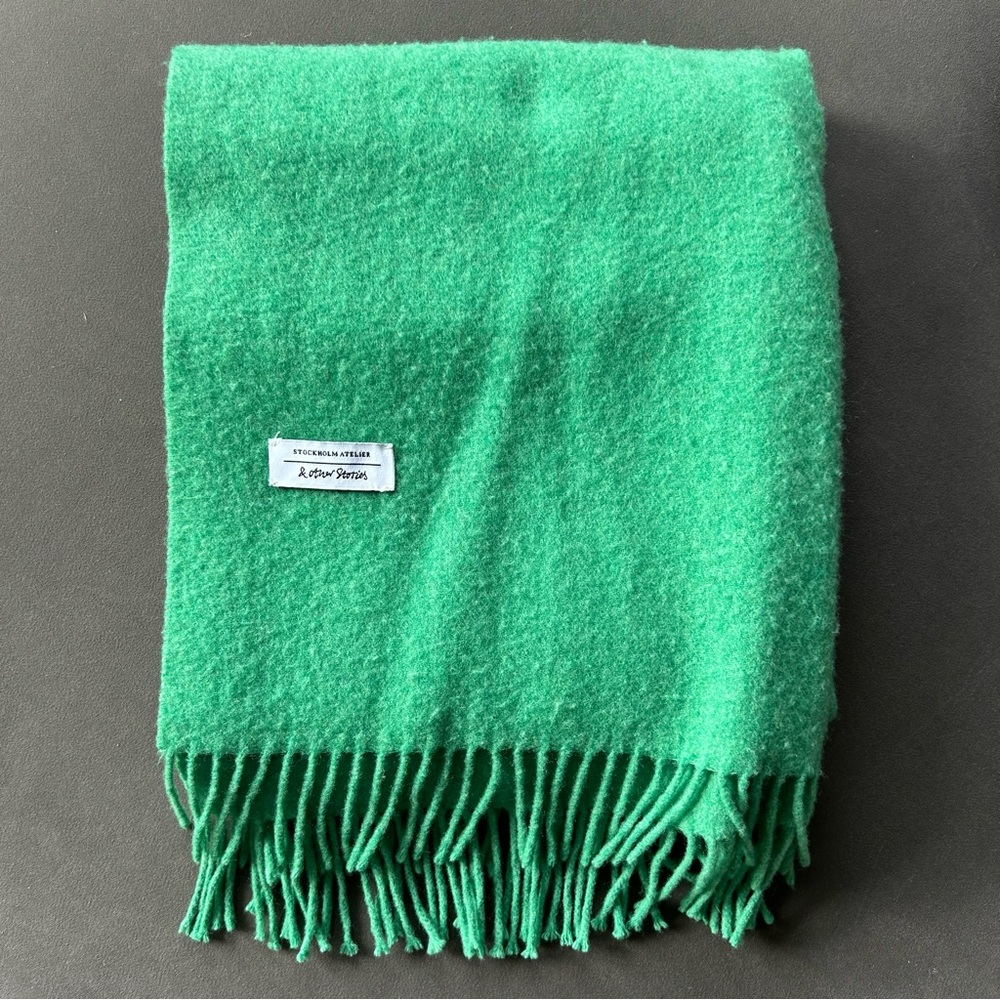 Large Green Wool Scarf